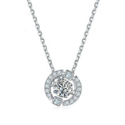 0.50 ct Dancing Diamond Halo Necklace-Evani Naomi Jewelry