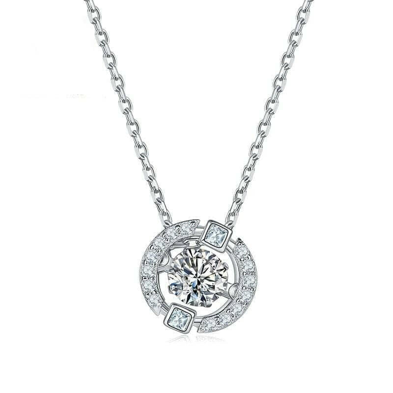 0.50 ct Dancing Diamond Halo Necklace-Evani Naomi Jewelry