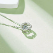 0.50 ct Dancing Diamond Halo Necklace-Evani Naomi Jewelry