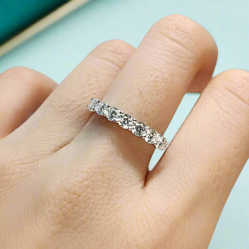 0.70 ct Round-cut Diamond Wedding Band-Evani Naomi Jewelry