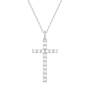 0.90 ct Diamond Necklace with Cross Pendant-Evani Naomi Jewelry