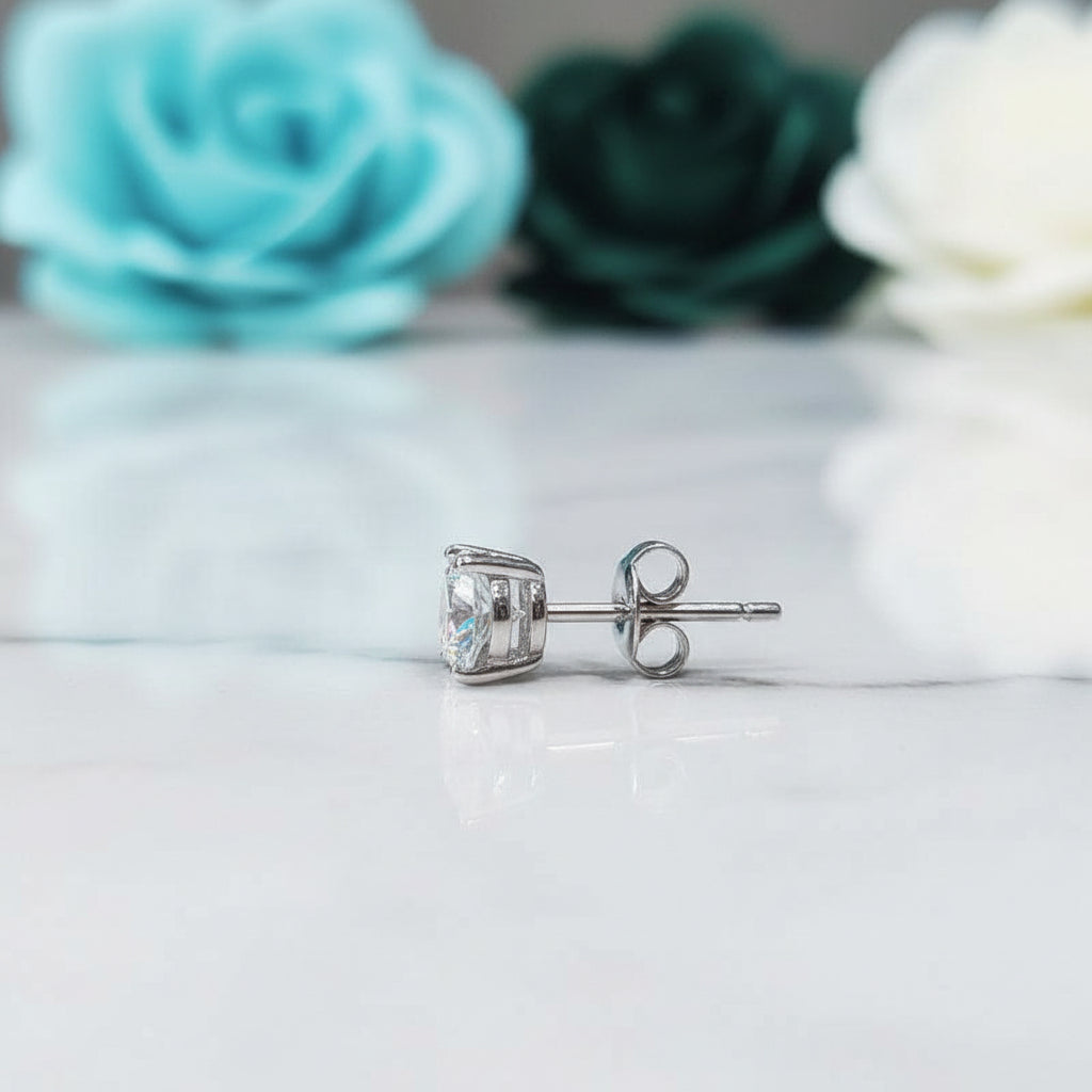 1 Piece Round-cut 0.50 ct Diamond Earring-Evani Jewelry