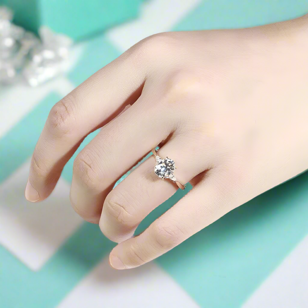 14K Yellow Gold 1ct Oval Cut Diamond Engagement Ring-Evani Naomi Jewelry