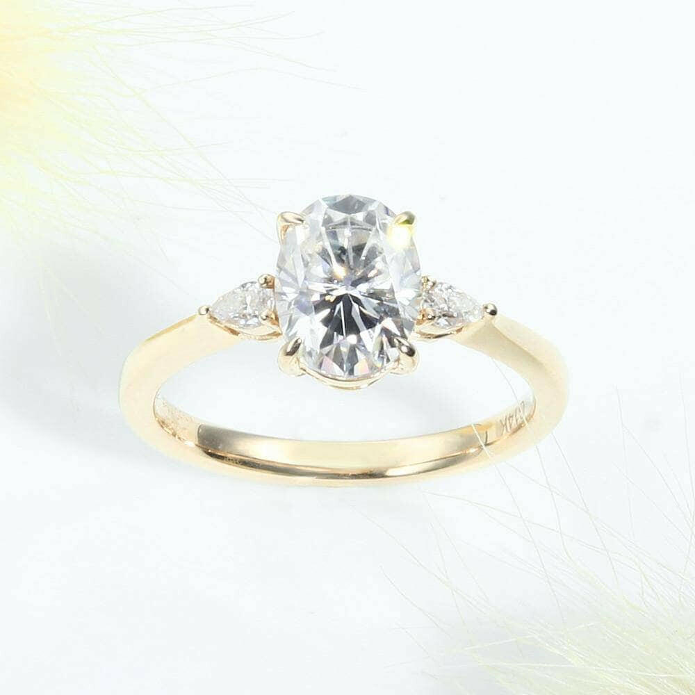 14K Yellow Gold 1ct Oval Cut Diamond Engagement Ring-Evani Naomi Jewelry