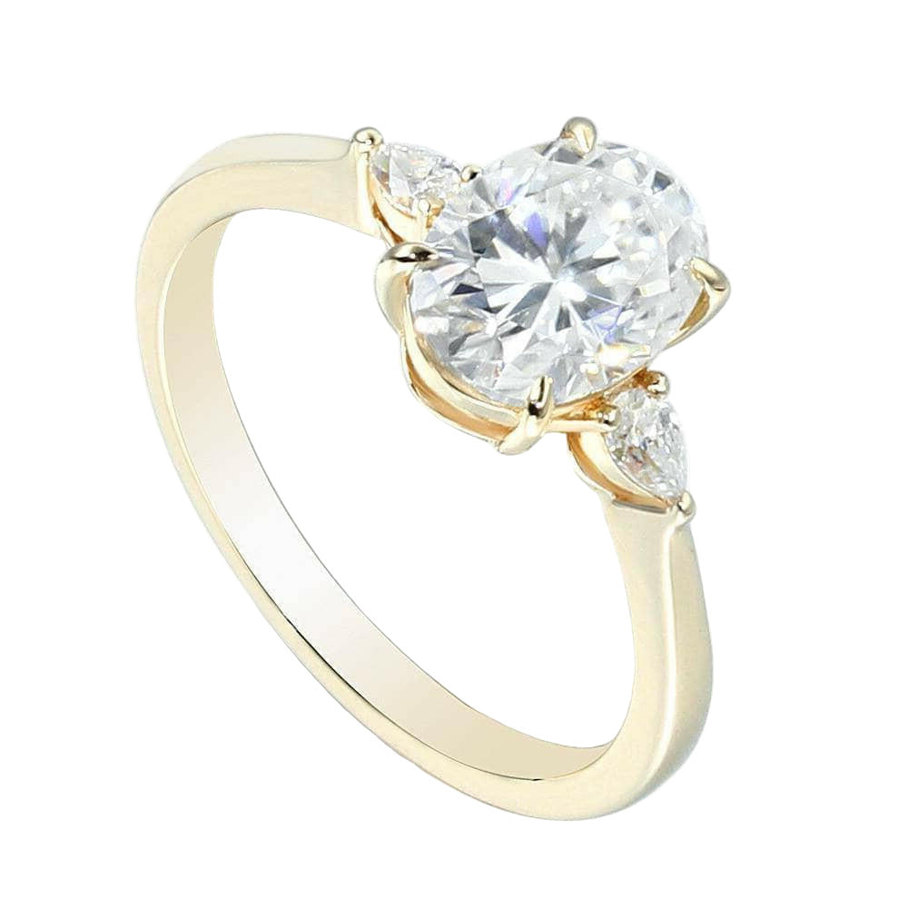 14K Yellow Gold 1ct Oval Cut Diamond Engagement Ring-Evani Naomi Jewelry