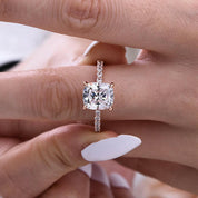 14k Rose Gold 3.0 Ct Cushion Cut Engagement Ring-Evani Naomi Jewelry