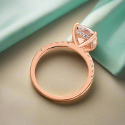 14k Rose Gold 3.0 Ct Cushion Cut Engagement Ring-Evani Naomi Jewelry