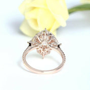 14k Rose Gold Double Halo Oval Cut Engagement Ring-Evani Naomi Jewelry