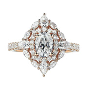 14k Rose Gold Double Halo Oval Cut Engagement Ring-Evani Naomi Jewelry