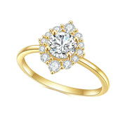 14k Round Cut Diamond Halo Engagement Ring-Evani Naomi Jewelry