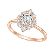 14k Round Cut Diamond Halo Engagement Ring-Evani Naomi Jewelry