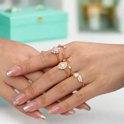 14k Round Cut Diamond Halo Engagement Ring-Evani Naomi Jewelry