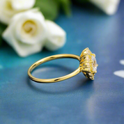 14k Round Cut Diamond Halo Engagement Ring-Evani Naomi Jewelry