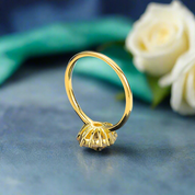 14k Round Cut Diamond Halo Engagement Ring-Evani Naomi Jewelry