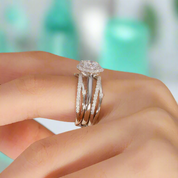 14k White Gold 2.0ct Round Cut Diamond Engagement Ring Set-Evani Naomi Jewelry