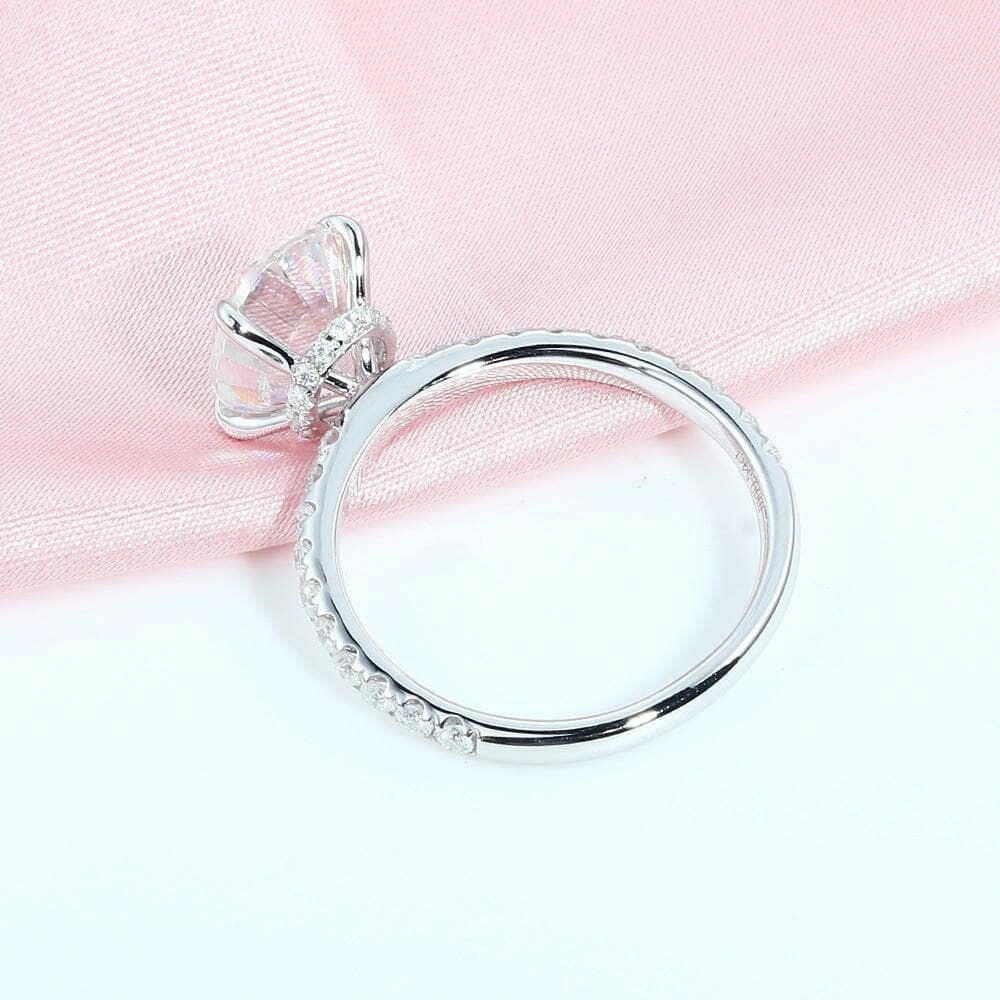 14k White Gold 3.0 Ct Oval Cut Engagement Ring-Evani Naomi Jewelry