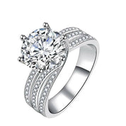 14k White Gold 3ct Full Diamond Ring-Evani Naomi Jewelry