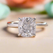 14k White Gold Cushion Cut Engagement Ring-Evani Naomi Jewelry