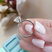 14k White Gold Cushion Cut Engagement Ring-Evani Naomi Jewelry