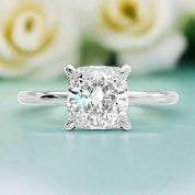 14k White Gold Cushion Cut Engagement Ring-Evani Naomi Jewelry