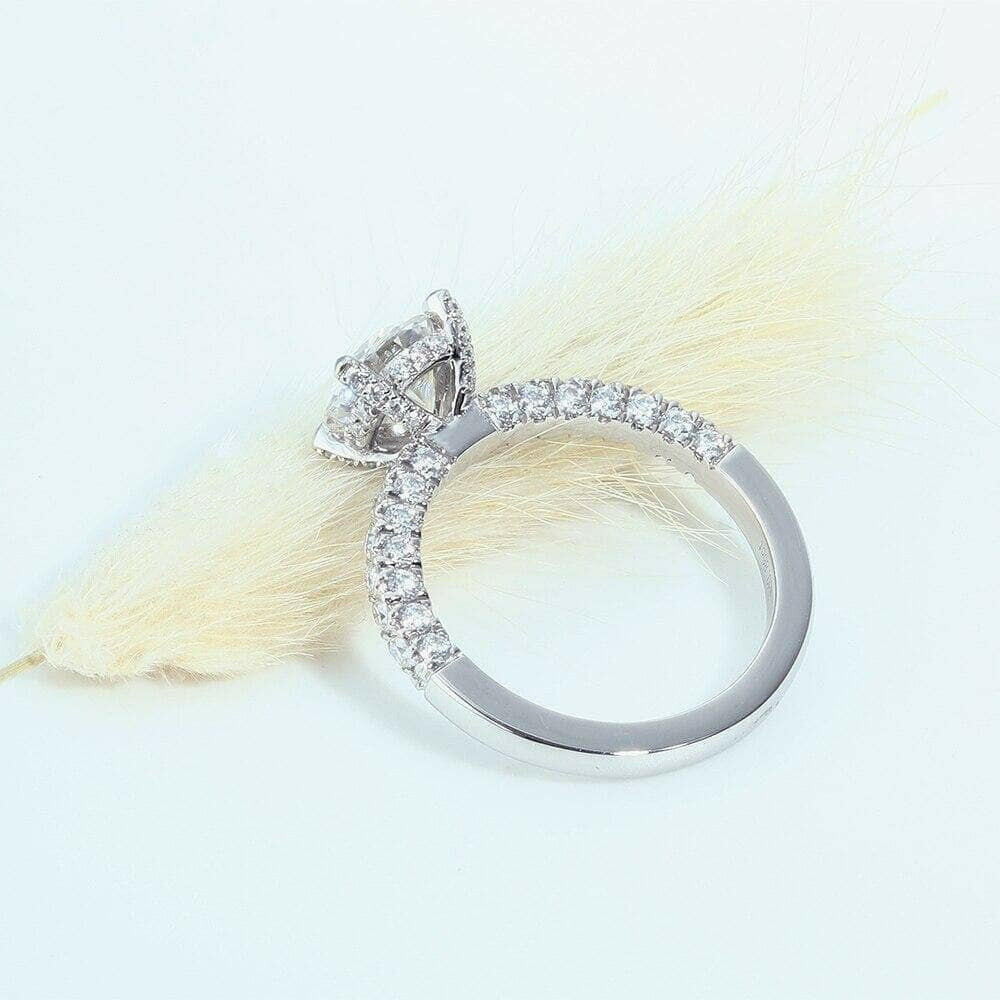 14k White Gold Diamond Engagement Ring-Evani Naomi Jewelry