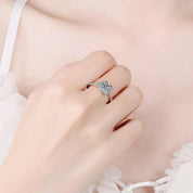 14k White Gold Round Diamond Engagement Ring-Evani Naomi Jewelry