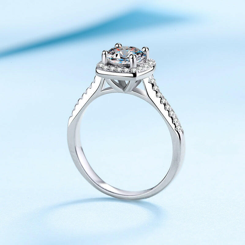 14k White Gold Round Diamond Engagement Ring-Evani Naomi Jewelry