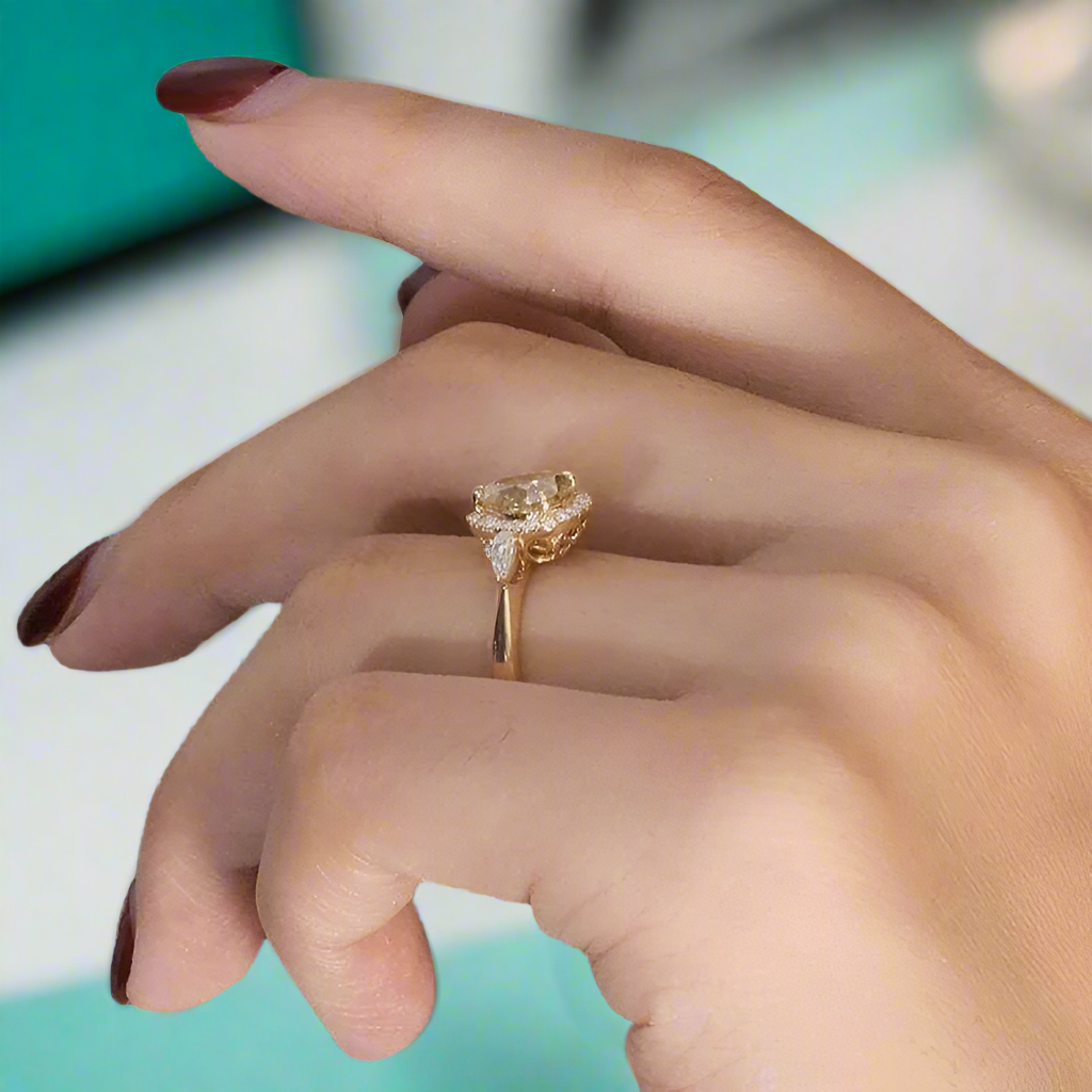 1.0 Ct Pear Cut Diamond Engagement Ring-Evani Naomi Jewelry