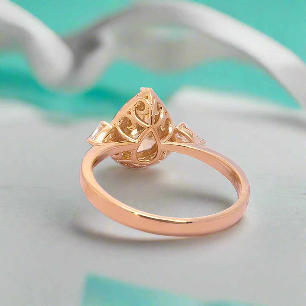 1.0 Ct Pear Cut Diamond Engagement Ring-Evani Naomi Jewelry