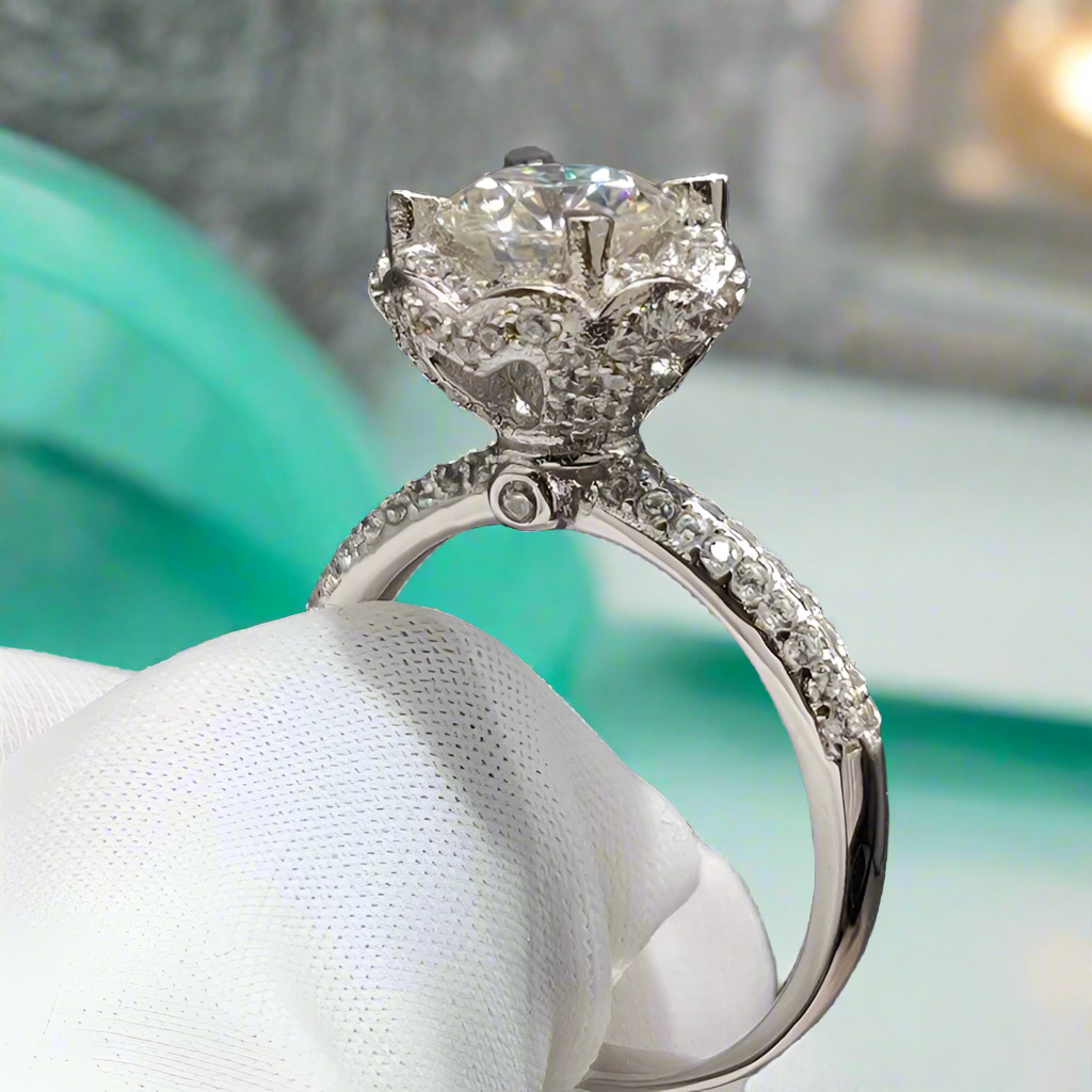 1.0 Ct Round Cut Diamond Engagement Ring-Evani Naomi Jewelry
