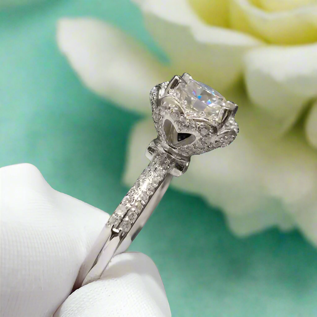 1.0 Ct Round Cut Diamond Engagement Ring-Evani Naomi Jewelry
