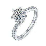 1.0 ct Round Cut Snowflake Diamond Engagement Ring-Evani Naomi Jewelry