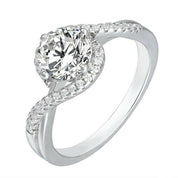 1.0 ct Round Diamond Twist Band Engagement Ring-Evani Naomi Jewelry