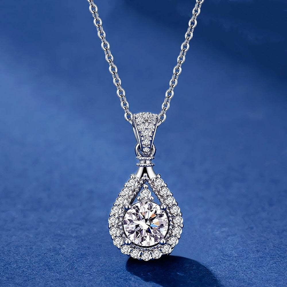 1.00 ct 6.5mm Diamond Water Drop Necklace-Evani Naomi Jewelry