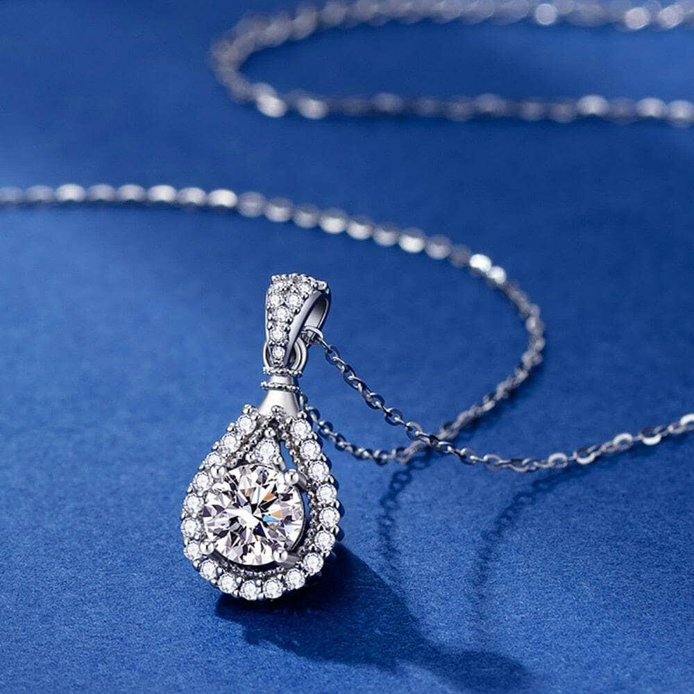 1.00 ct 6.5mm Diamond Water Drop Necklace-Evani Naomi Jewelry