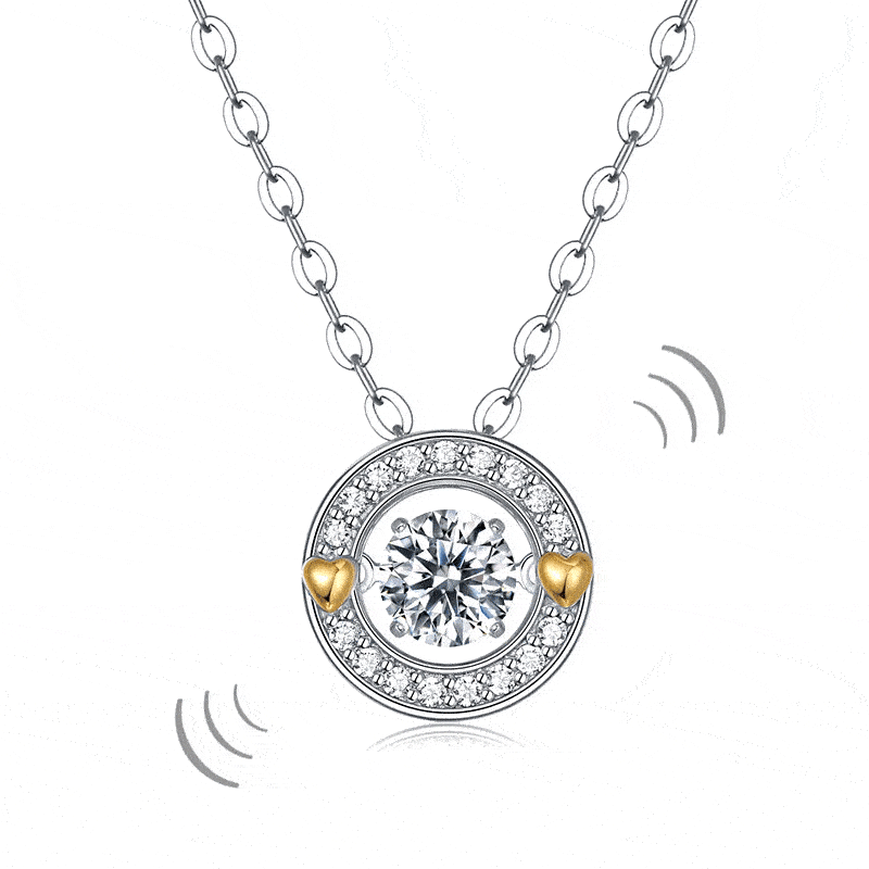 1.00 ct Dancing Diamond Necklace with Heart-Evani Naomi Jewelry