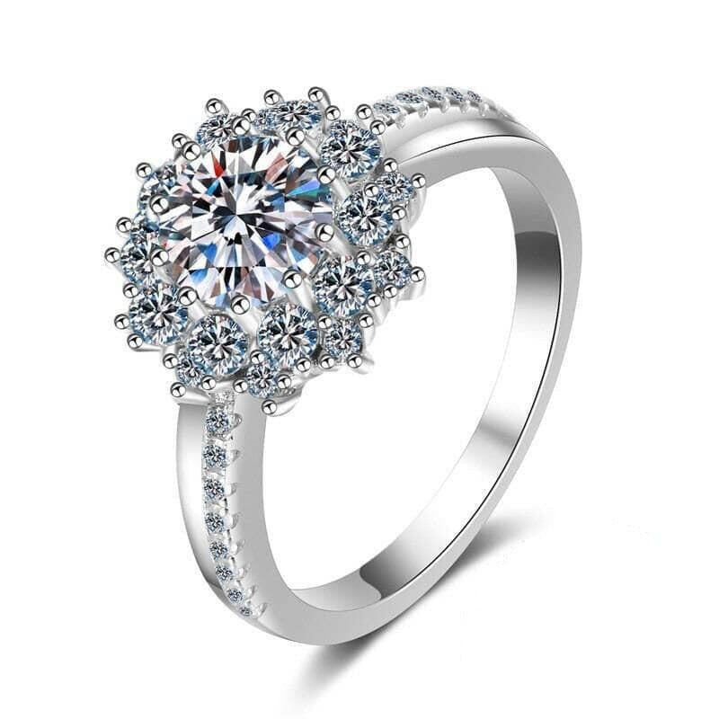 1.00 ct Diamond Flower Engagement Ring-Evani Naomi Jewelry