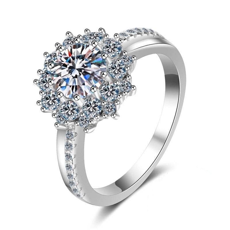 1.00 ct Diamond Flower Engagement Ring-Evani Jewelry