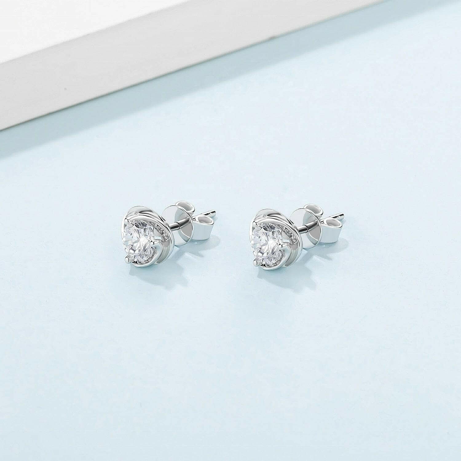 1.00 ct Diamond Heart Shaped Stud Earrings-Evani Naomi Jewelry