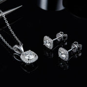 1.00 ct Diamond Solitaire Halo Jewelry Set-Evani Naomi Jewelry