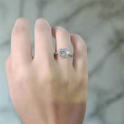 1.00 ct Diamond Square Halo Engagement Ring-Evani Naomi Jewelry