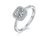 1.00 ct Diamond Square Halo Engagement Ring-Evani Naomi Jewelry
