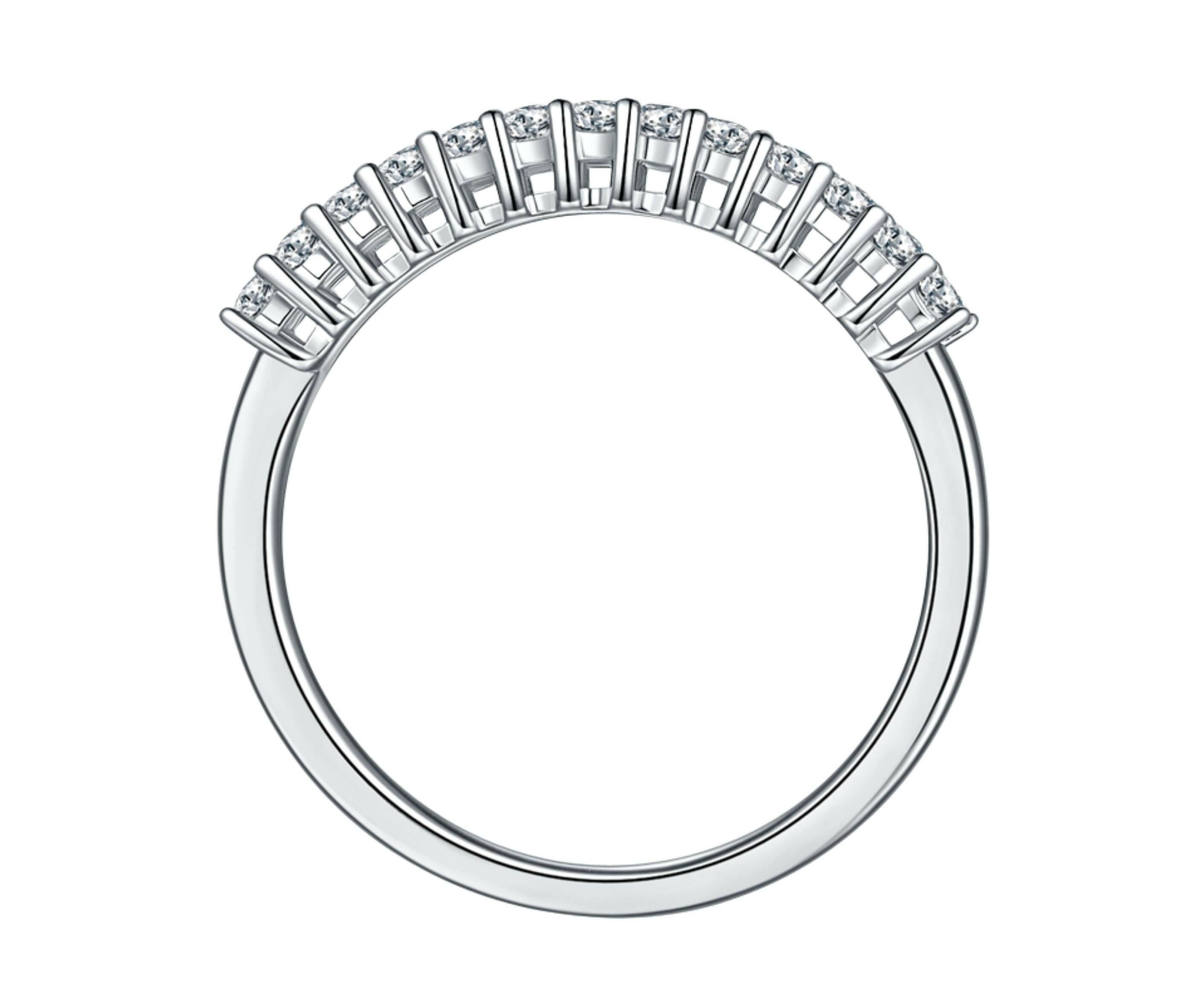 1.00 ct Emerald-cut Diamond Half Eternity Wedding Band-Evani Naomi Jewelry