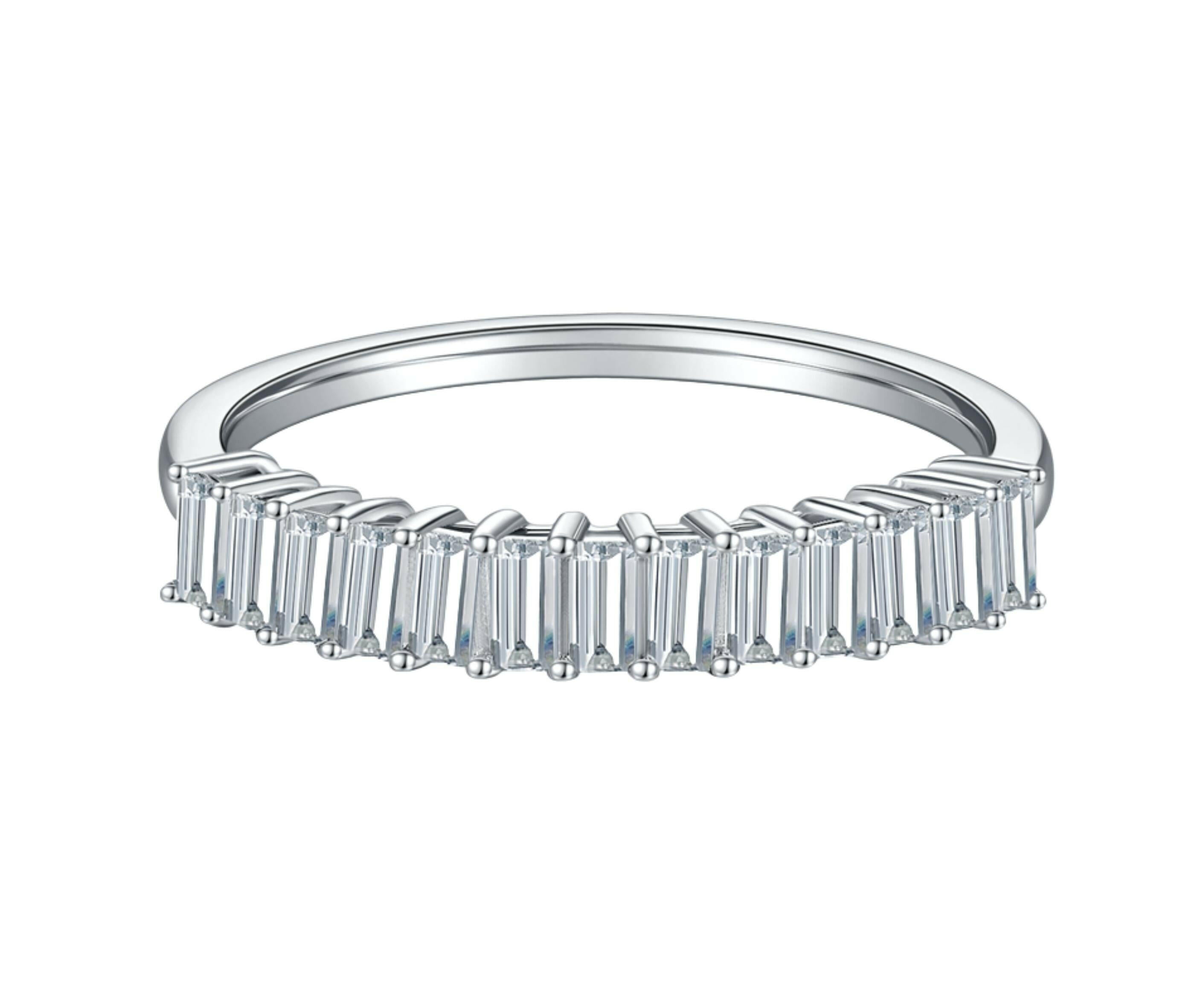 1.00 ct Emerald-cut Diamond Half Eternity Wedding Band-Evani Naomi Jewelry