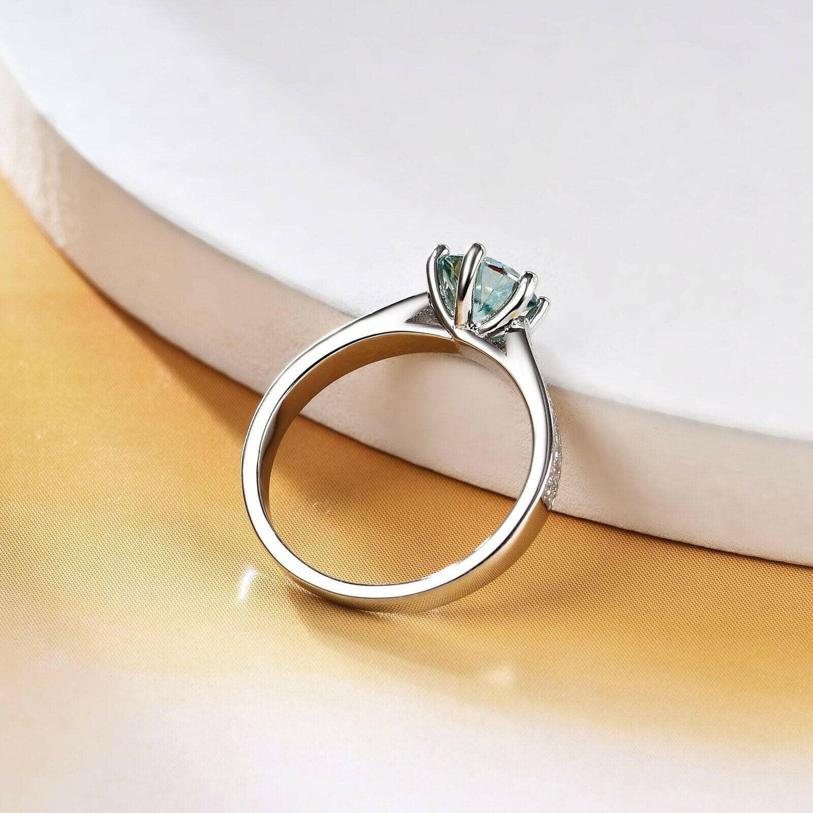 1.00 ct Green Diamond Engagement Ring-Evani Naomi Jewelry