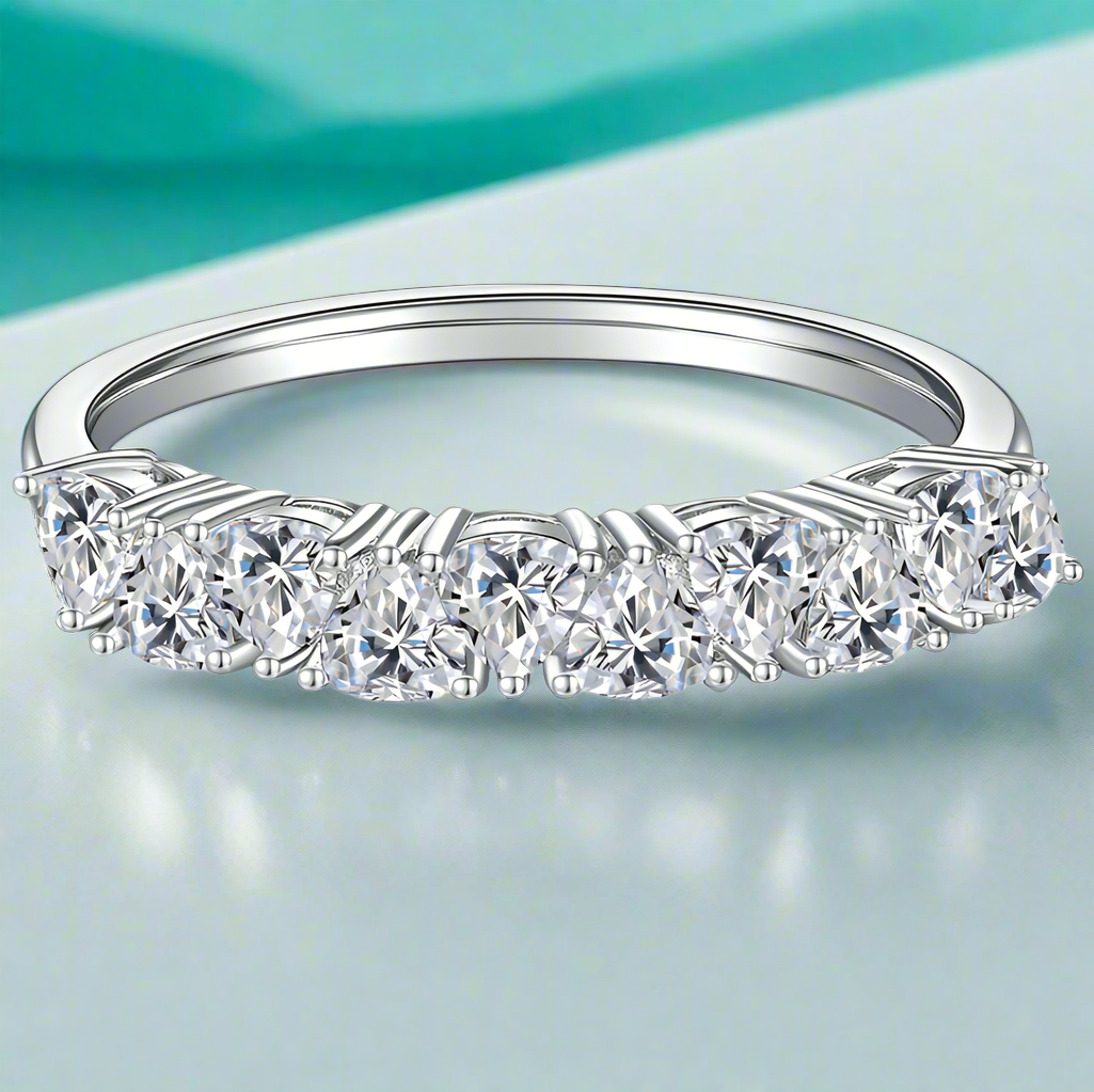 1.00 ct Heart-cut Diamond Wedding Band-Evani Naomi Jewelry