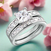 1.00 ct Princess-cut Diamond Bridal Set-Evani Naomi Jewelry