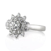 1.00 ct Round Brilliant Cut Diamond Flower Engagement Ring-Evani Naomi Jewelry