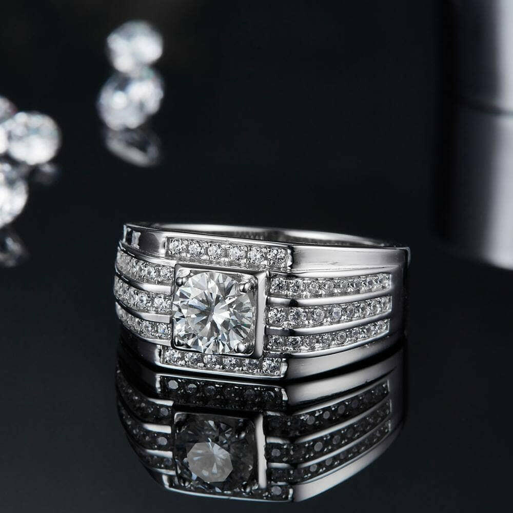 1.00 ct Round Brilliant Diamond Men's Ring-Evani Naomi Jewelry