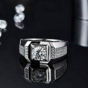 1.00 ct Round-cut Diamond Cluster Men's Rings-Evani Naomi Jewelry